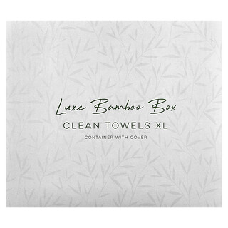 Clean Skin Club, Luxe Bamboo Box, Təmiz dəsmallar XL , Qapaqlı konteyner , 50 ədəd