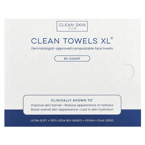 Clean Skin Club Clean Towels XL 50 Count