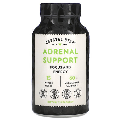 

Crystal Star, Adrenal Support, 60 Vegetarian Capsules