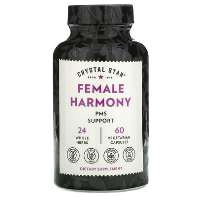 

Crystal Star, Female Harmony, PMS Support , 60 Vegetarian Capsules