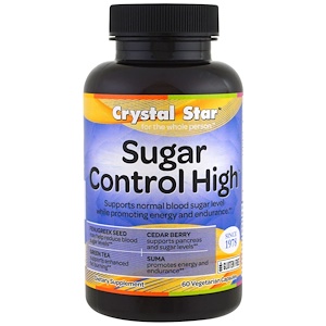 Crystal Star, Контроль уровня сахара, 60 вегетарианских капсул