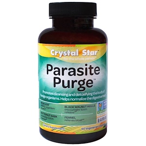 Crystal Star, Формула для борьбы с паразитами Parasite Purge, 60 растительных капсул инструкция, применение, состав, противопоказания