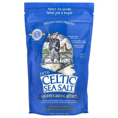 Product Image for Celtic Sea Salt, Light Grey Celtic , Vital Mineral Blend, 1 lb (454 g)