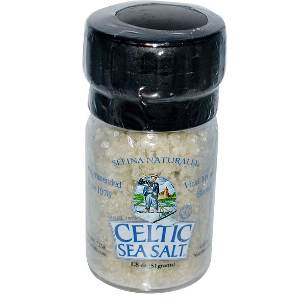 Celtic Sea Salt, 小型岩塩挽き器、ライト グレイ セルティック入り, 1.8 オンス (51 g)