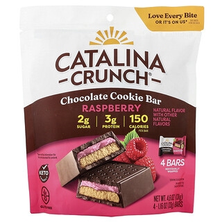 Catalina Crunch, Chocolate Cookie Bar, Raspberry , 4 Bars, 1.16 oz (33 g) Each