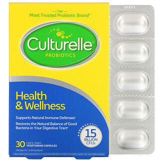 Culturelle, Probiotics, Health & Welness, 15 Billion CFUs, 30 Once Daily Vegetarian Capsules
