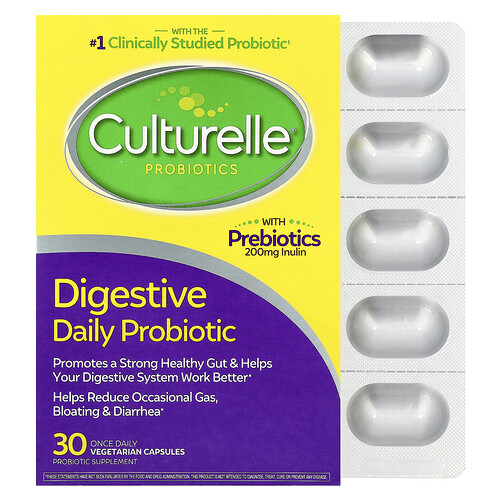 Culturelle Probiotics, Digestive Daily Probiotic, 30 Vegetarian Capsules