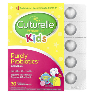 Culturelle, Comprimés à croquer Purely Probiotics® pour enfants, Pour enfants de 3 ans et plus, Fruits rouges, 30 comprimés à croquer (25 mg par comprimé)
