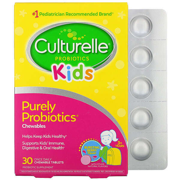 Culturelle, Purely Probiotics,ΡΠΈΡΡΡΠ΅ ΠΏΡΠΎΠ±ΠΈΠΎΡΠΈΠΊΠΈ, Π΄Π»Ρ Π΄Π΅ΡΠ΅ΠΉ ΡΡΠ°ΡΡΠ΅ 3Β Π»Π΅Ρ, ΠΈΠ½ΡΠ΅Π½ΡΠΈΠ²Π½ΡΠΉ ΡΠ³ΠΎΠ΄Π½ΡΠΉ Π²ΠΊΡΡ, 30Β ΠΆΠ΅Π²Π°ΡΠ΅Π»ΡΠ½ΡΡ
ΡΠ°Π±Π»Π΅ΡΠΎΠΊ