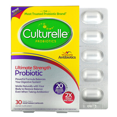 Culturelle Ultimate Strength Probiotic, 20 Billion CFU, 30 Vegetarian Capsules