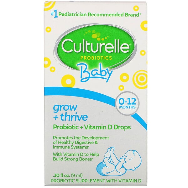 Probiotics, Baby, Grow + Thrive, Probiotics + Vitamin D Drops, 0-12 Months, 0.30 fl oz (9 ml)