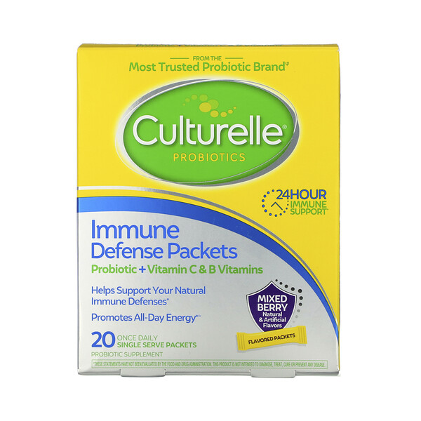 Culturelle‏, Probiotics, Immune Defense Packets, Mixed Berry Flavor, 20 Once Daily Single Serve Packets