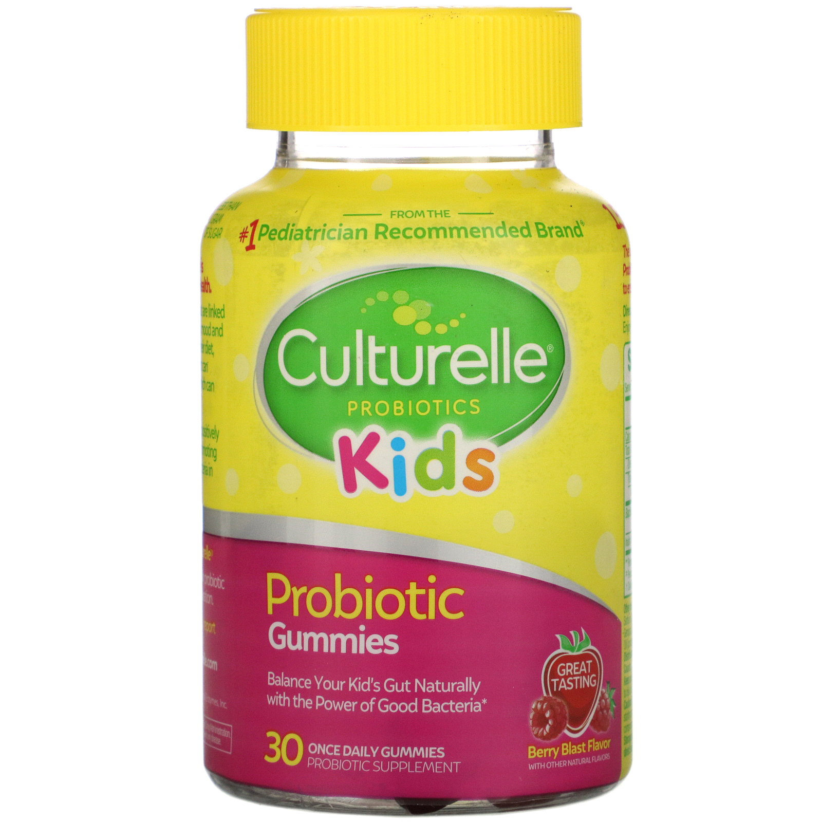 Culturelle, Kids, Probiotic Gummies, Berry Blast Flavor, 30 Once Daily ...