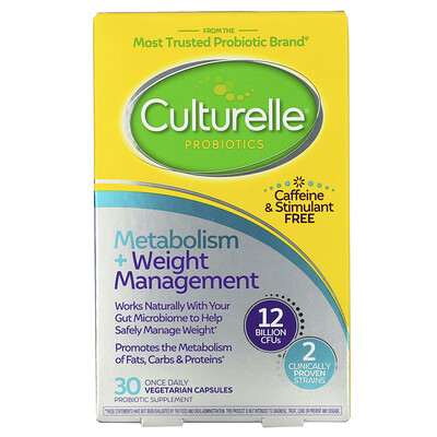 Culturelle Probiotics, Metabolism + Weight Management, 12 Billion CFU, 30 Vegetarian Capsules