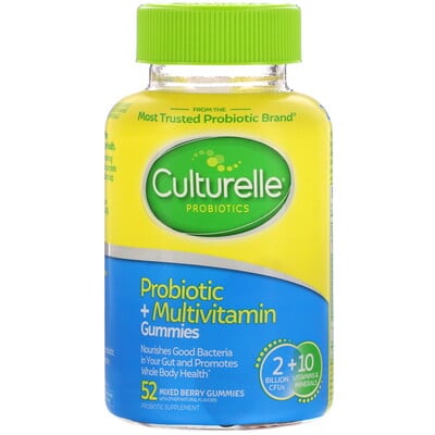 Culturelle Probiotic + Multivitamin Gummies, Mixed Berry, 2 Billion CFUs, 52 Gummies