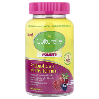 Culturelle (컬처렐), 프로바이오틱, 여성용 프로바이오틱 + 종합비타민 구미젤리, 혼합 베리, 구미젤리 60개