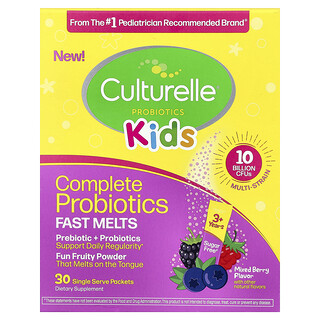 Culturelle, Kids, Complete Probiotics Fast Melts, 3+ Years, Mixed Berry, 30 Single Serve Packets, 0.05 oz (1.4 g) Each