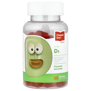 Chapter One, D3-vitamingummi, 60 gummigummier (25 mcg (1.000 IE) pr. gummi)