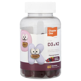 Zahler, Bab One™, Permen Jeli Vitamin D3 & K2, Beri Campuran, 60 Permen Jeli