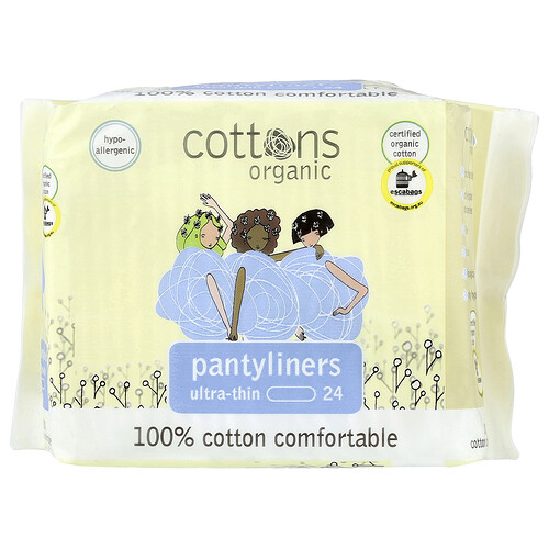 Cottons, 100% bumbac confortabil, căptușeli pentru chiloți, ultra-subțiri, 24 căptușeli