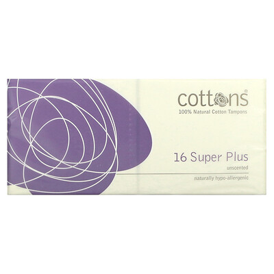 

Cottons Тампоны из 100% чистого хлопка Super Plus без запаха 16 штук