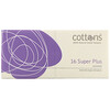 100% Natural Cotton Tampons, Super Plus, Unscented, 16 Tampons