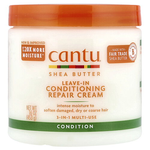 Cantu Shea Butter, Leave-In Conditioning Repair Cream, For Curls, Coils & Waves, 16 oz (453 g)