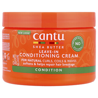 Cantu, 乳木果油，免洗护发素，用于自然卷发、爆炸头和波浪卷，12 盎司（340 克）