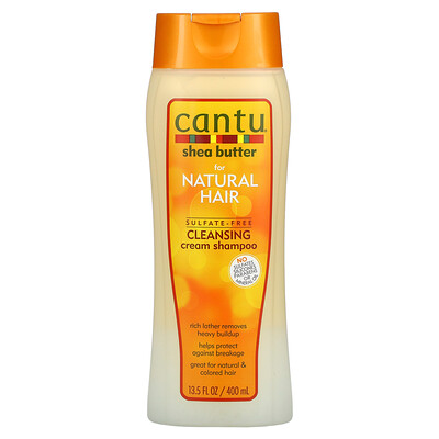 Купить Cantu Масло ши для натуральных волос, Очищающий крем-шампунь, без сульфатов, 13, 5 жидких унций (400 мл)