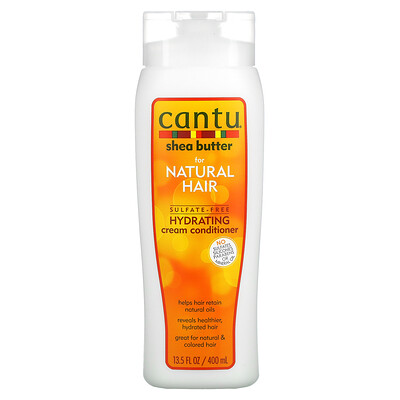 Купить Cantu Масло ши для натуральных волос, Увлажняющий крем-кондиционер без сульфатов, 13, 5 жидких унций (400 мл)