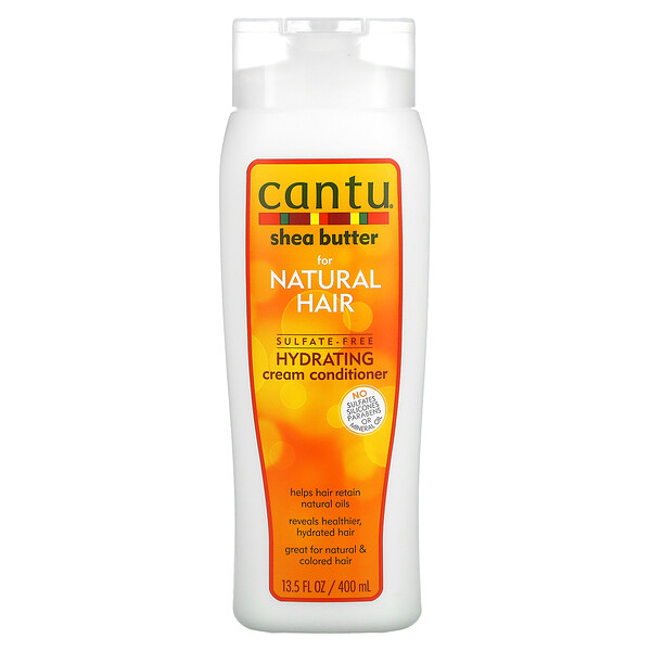 Cantu, 天然秀髮用乳木果油無硫酸鹽保溼霜護髮素，13.5 液量盎司（400 毫升）