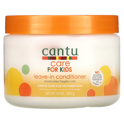 Купить Cantu Care For Kids, несмываемый кондиционер, деликатный уход за текстурированными волосами, 283 г (10 унций)