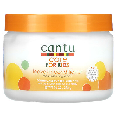 Cantu Care For Kids, несмываемый кондиционер, деликатный уход за текстурированными волосами, 283 г (10 унций)