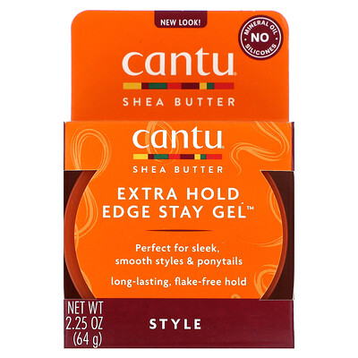 Cantu Масло ши для натуральных волос, гель Extra Hold Edge Stay, 2,25 унции (64 г)