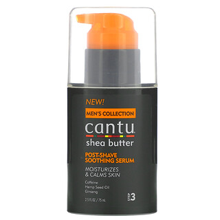 Cantu, 男士系列，乳木果油剃須後舒緩精華，2.5 液量盎司（75 毫升）