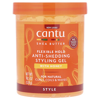Cantu, 乳木果油，抗掉髮造型凝膠（含蜂蜜），彈性定型，18.5 盎司（524 克）