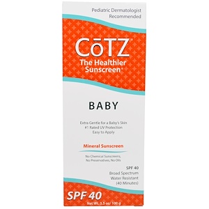Купить Cotz, Для Ребенка, Минеральный Солнцезащитный крем, SPF 40, 3,5 унции (100 г)  на IHerb