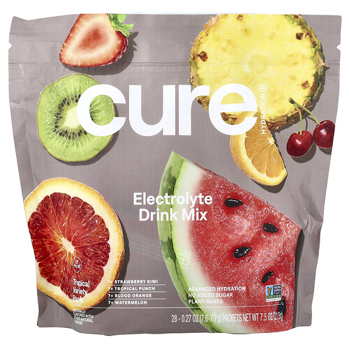 Cure Hydration, Electrolyte Drink Mix, Tropical Variety Pack, 28 Packets, 7.5 oz (213 g)