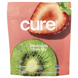 Cure Hydration, Mezcla para bebida de electrolitos, Kiwi de fresa, 14 sobres, 7,6 g (0,27 oz) cada uno