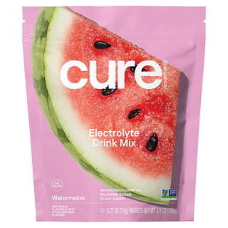 Cure Hydration, Mezcla de electrolitos hidratante, Sandía, 14 sobres, 7,6 g (0,27 oz) cada uno