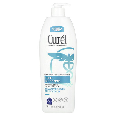 Curel, Itch Defense, Loción calmante para piel seca y con comezón, Sin fragancia, 591 ml (20 oz. líq.)