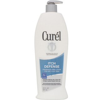Curel, Defesa contra coceiras, loção sem fragrância para pele seca e pruriginosa, 20 fl oz (591 ml)