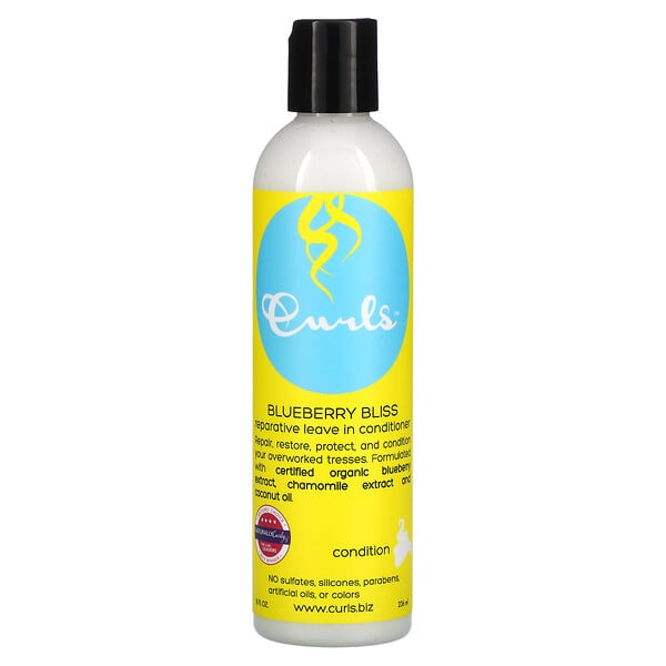 Curls, Несмываемый кондиционер для восстановления, Blueberry Bliss, 236 мл (8 жидк. Унций)