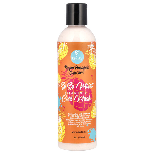 Curls Poppin Pineapple Collection, So So Moist, Vitamin C, Curl Mask, 8 oz (236 ml)