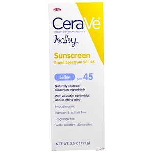 Отзывы о СераВе, Baby, Sunscreen Lotion, SPF 45, 3.5 oz (99 g)
