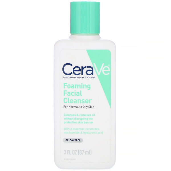 CeraVe, Foaming Facial Cleanser, Gesichtsreinigungsschaum, 87 ml (3 fl. oz.)