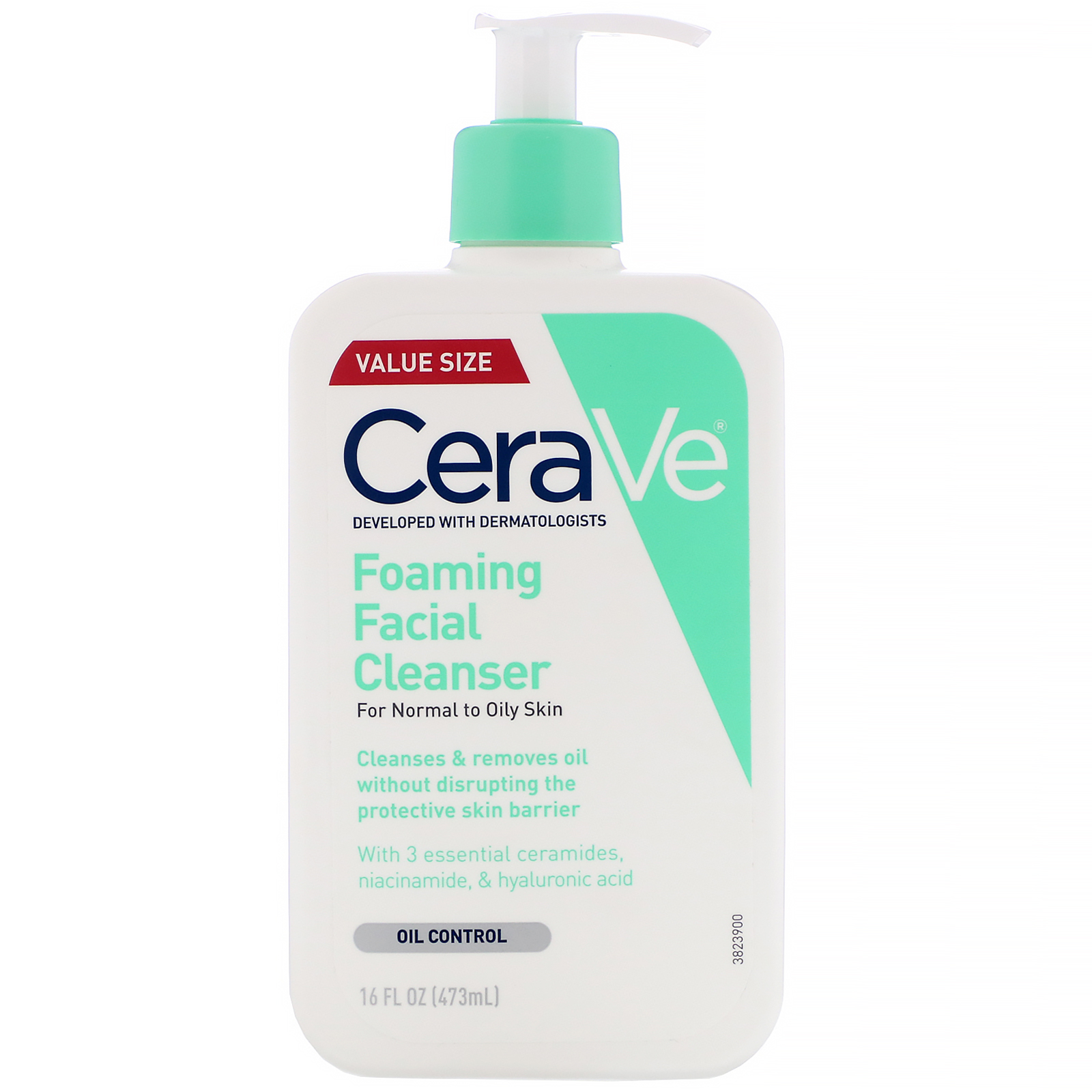 CeraVe, Foaming Facial Cleanser, For Normal to Oily Skin, 16 fl oz (473