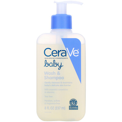 CeraVe Baby Wash & Shampoo, 8 fl oz (237 ml)