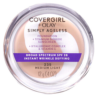 Covergirl, Olay Simply Ageless，粉底，SPF 28，235 中性浅肤色，0.4 盎司（12 克）