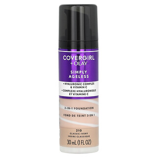 Covergirl, Olay Simply Ageless, Fond de teint 3-en-1, 210 Ivoire classique, 30 ml